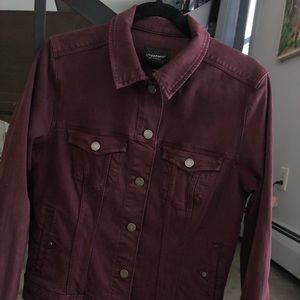 Liverpool Dark Cherry Mocha( maroon) jean jacket. Size Medium. Stretchy!